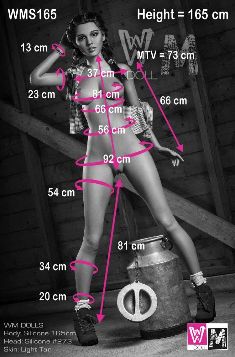 165cm (5ft5") Silicone Sexy Body Farm Girl Love Doll - Carleigh