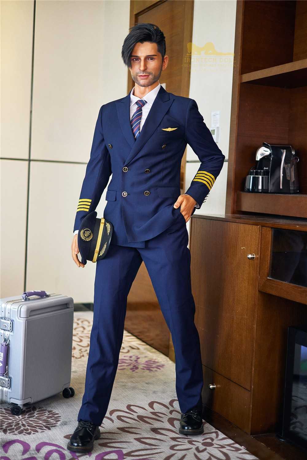 176cm (5ft7') Luxury Airline Pilot Full Size Silicone Male Sex Doll - George