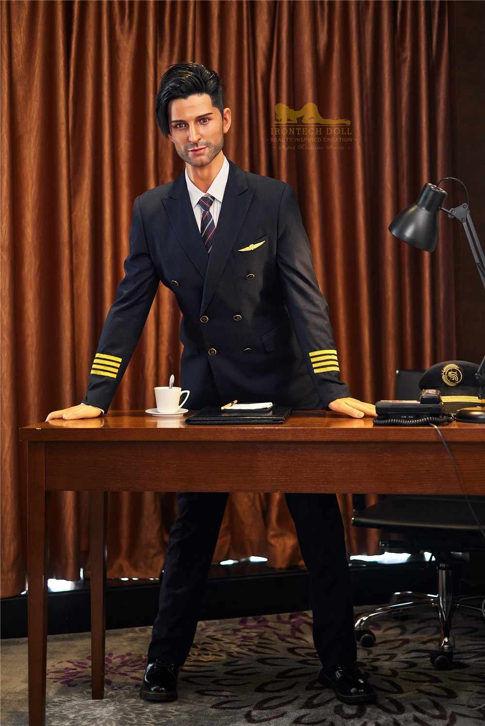176cm (5ft7') Luxury Airline Pilot Full Size Silicone Male Sex Doll - George