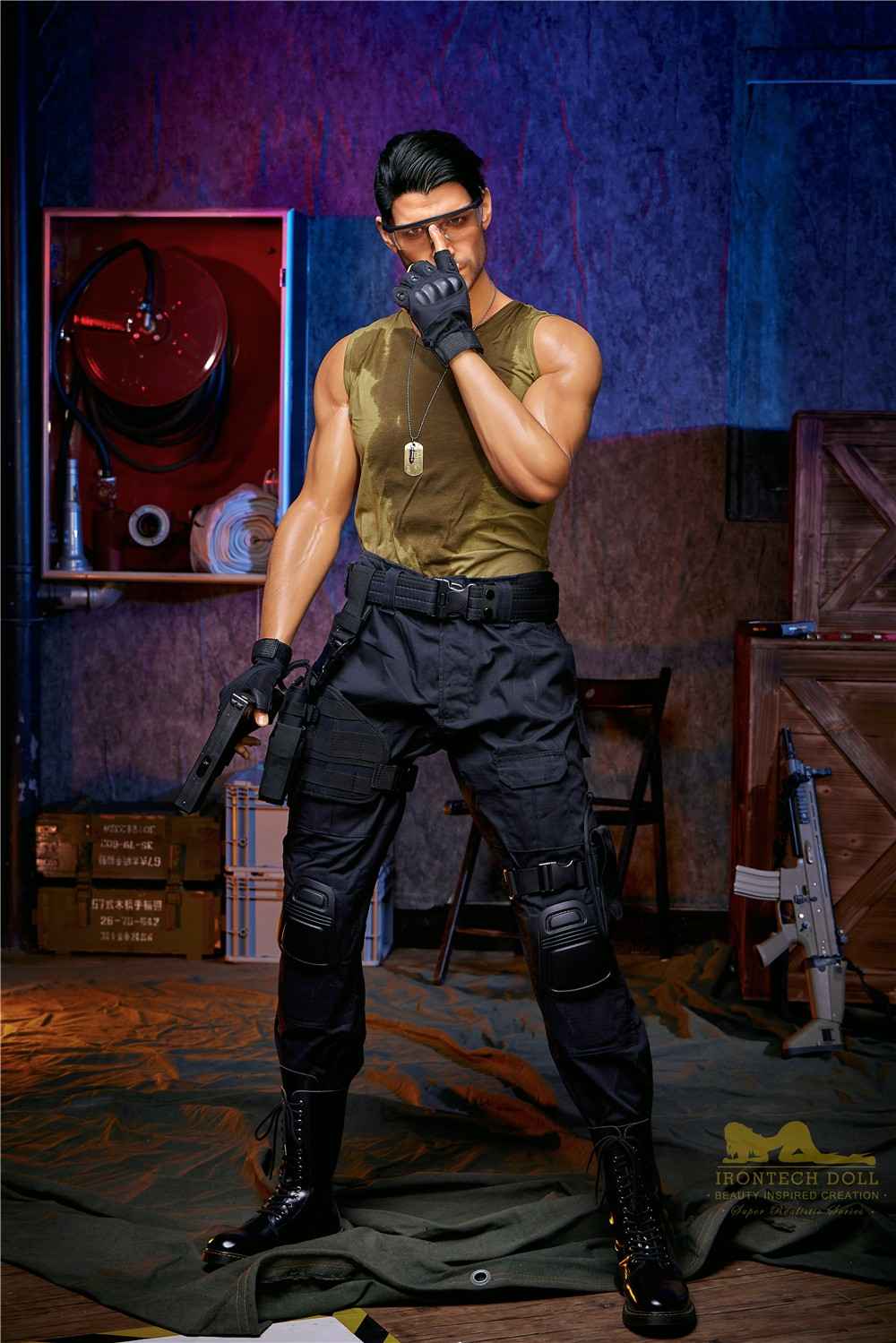 176cm (5ft7') Elite Commando Muscular Silicone Male Sex Doll - Thomas