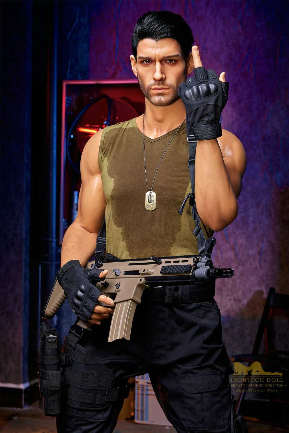 176cm (5ft7') Elite Commando Muscular Silicone Male Sex Doll - Thomas