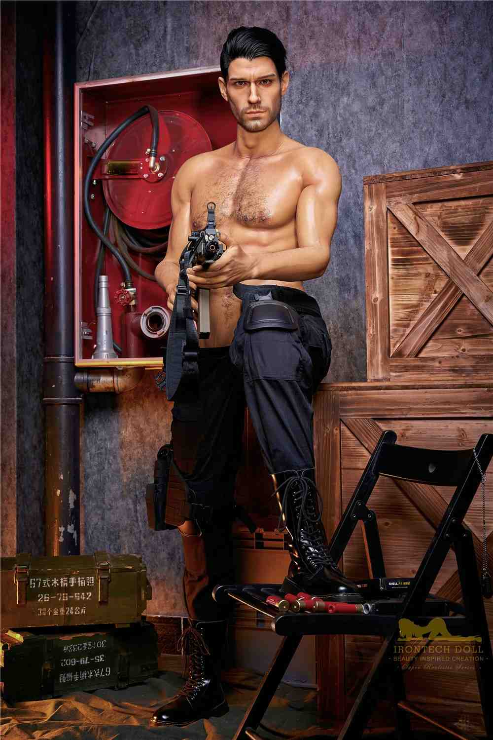 176cm (5ft7') Elite Commando Muscular Silicone Male Sex Doll - Thomas