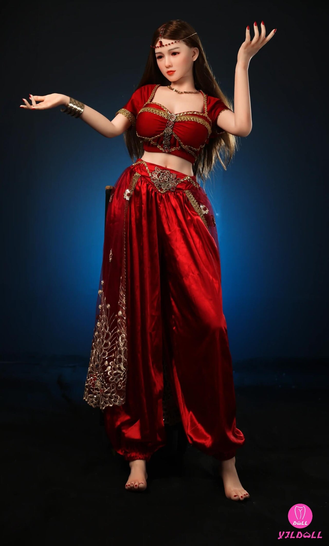 163cm (5ft3") Dancer Head & Body One Piece Silicone Sex Doll - F-Cup - Hye