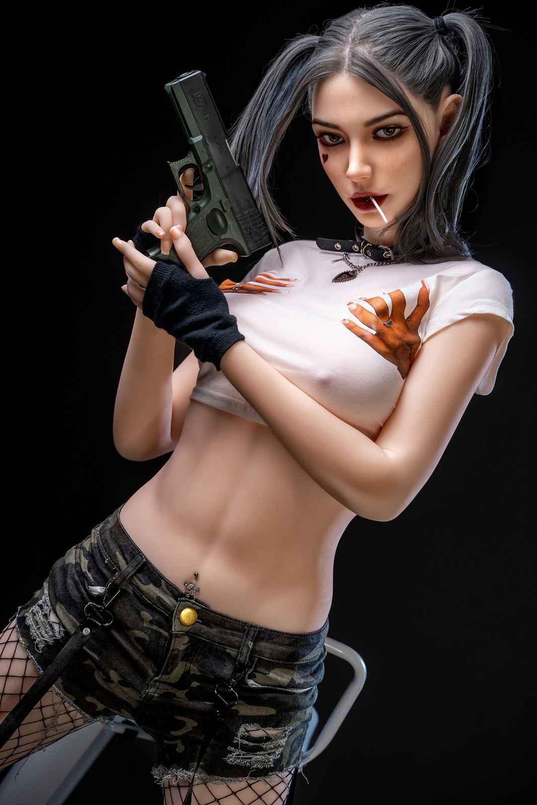 173cm (5f8") Gothic Sex Doll with Movable jaw  - In Stock | Europe Only