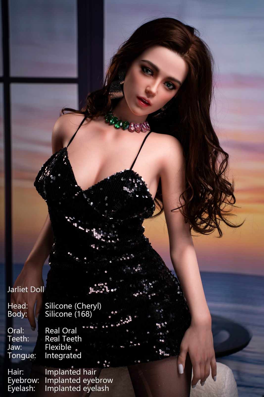 168cm (5ft6") Elegant ROS Brunette Silicone Sex Doll - Cheryl