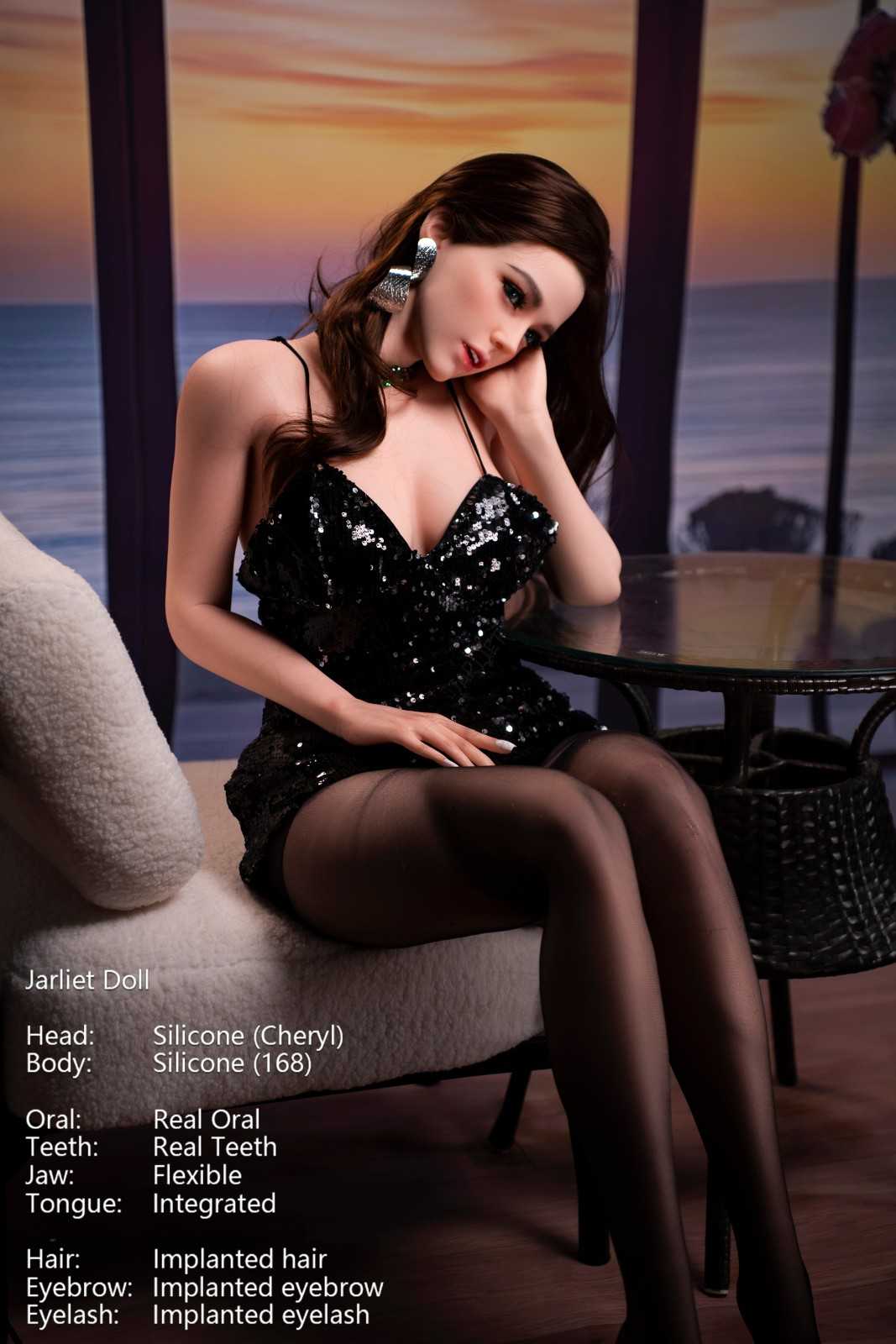 168cm (5ft6") Elegant ROS Brunette Silicone Sex Doll - Cheryl