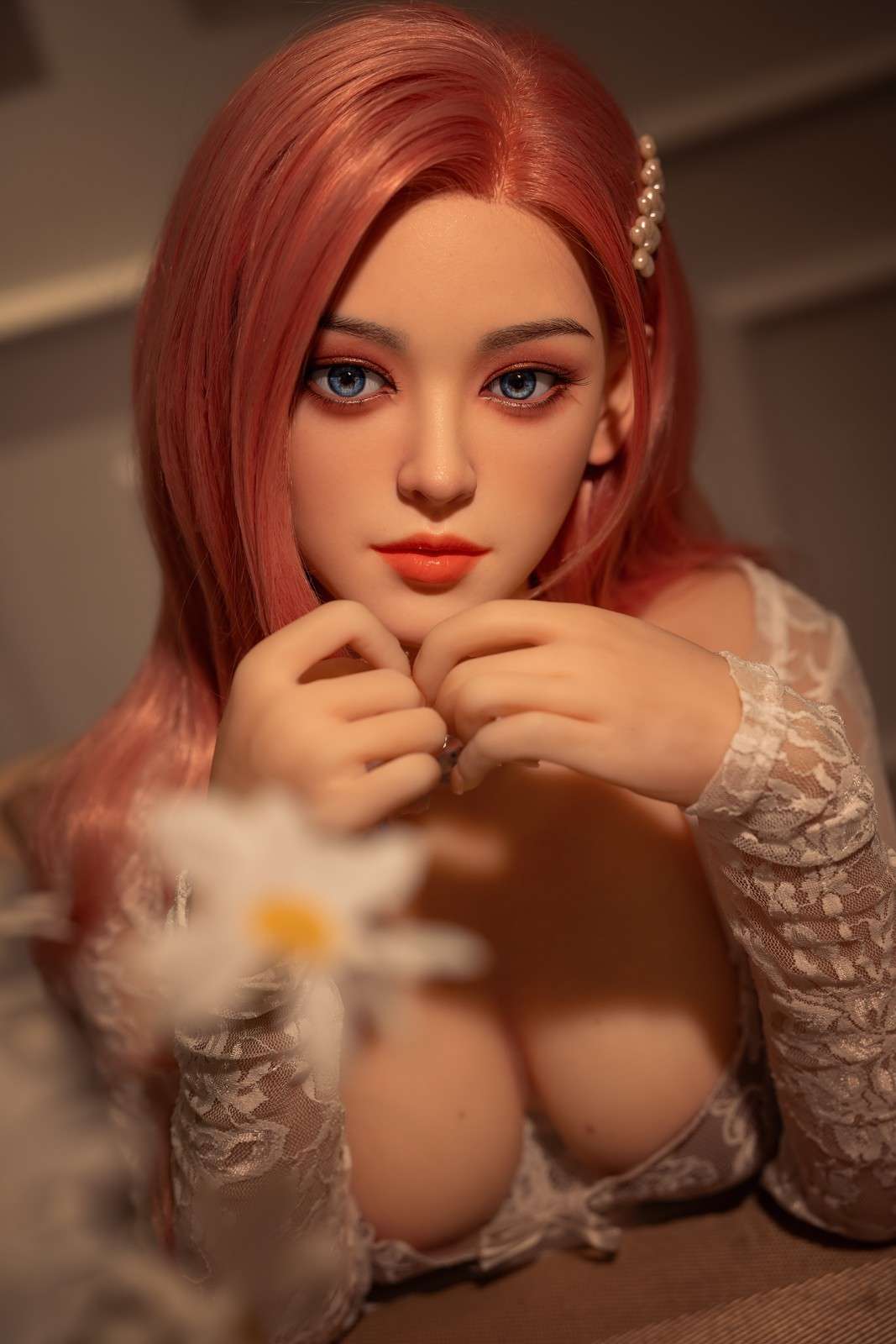 160cm (5'3) C-cup Sex Doll Pink Hair Anime Asian with Silicone Head and TPE body - In Stock | US Only