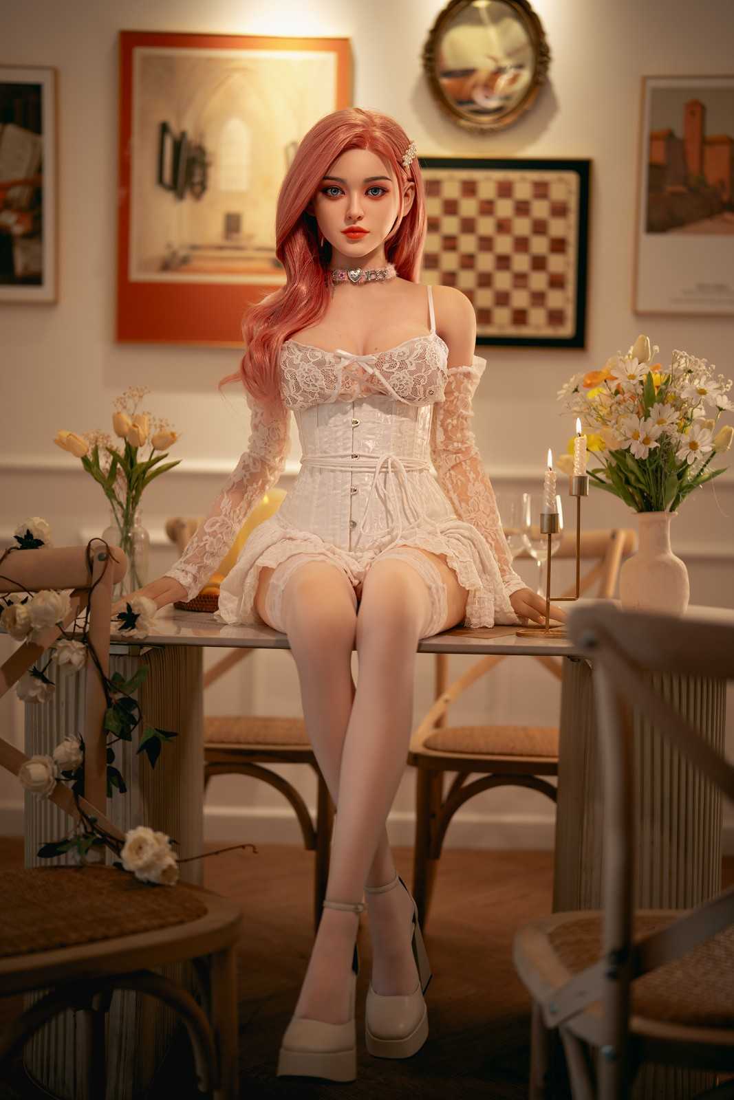 160cm (5'3) C-cup Sex Doll Pink Hair Anime Asian with Silicone Head and TPE body - In Stock | US Only