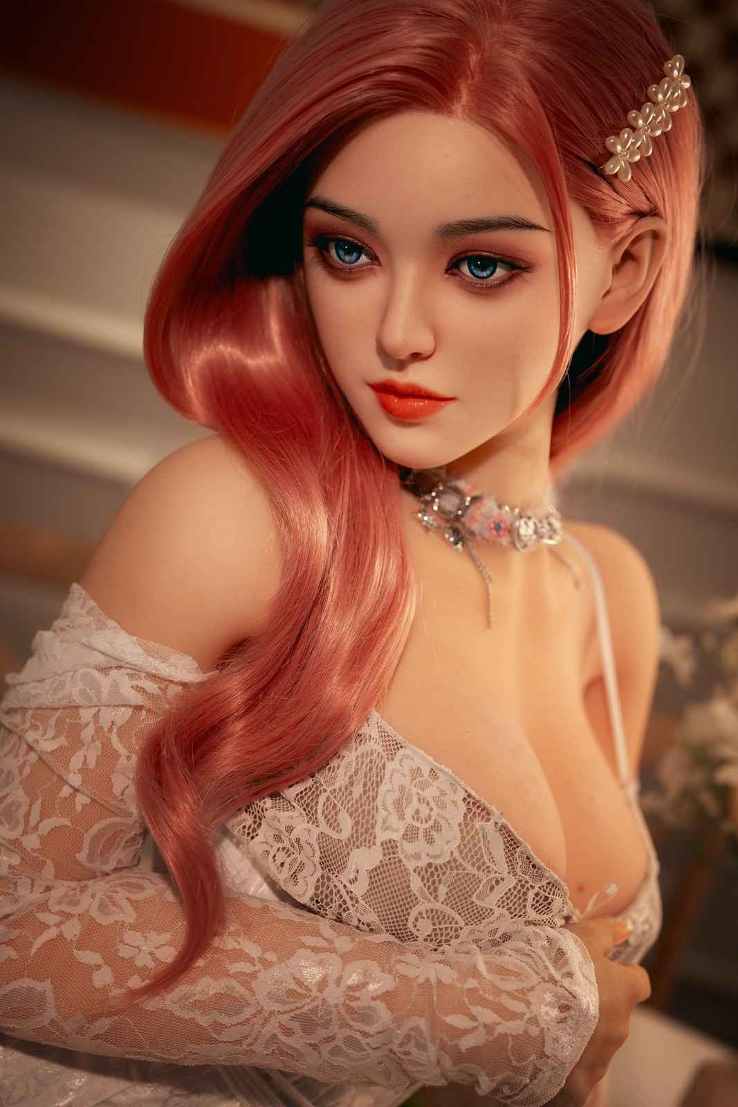 160cm (5'3) C-cup Sex Doll Pink Hair Anime Asian with Silicone Head and TPE body - In Stock | US Only