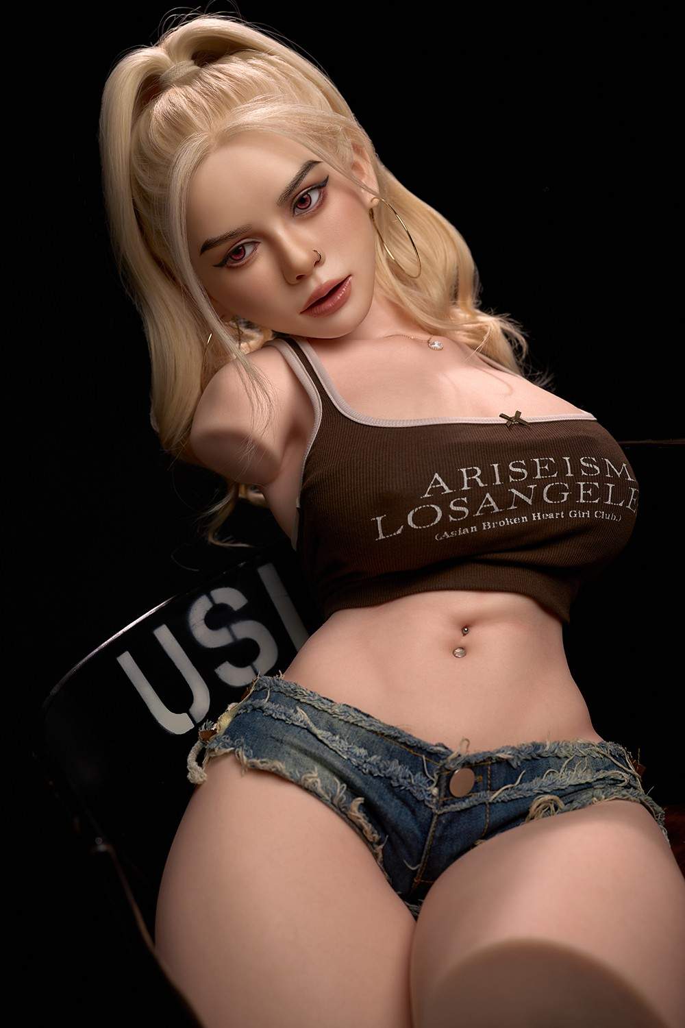 75cm (2ft4") Blonde Movable Jaw Silicone Sex Torso - In Stock | US Only