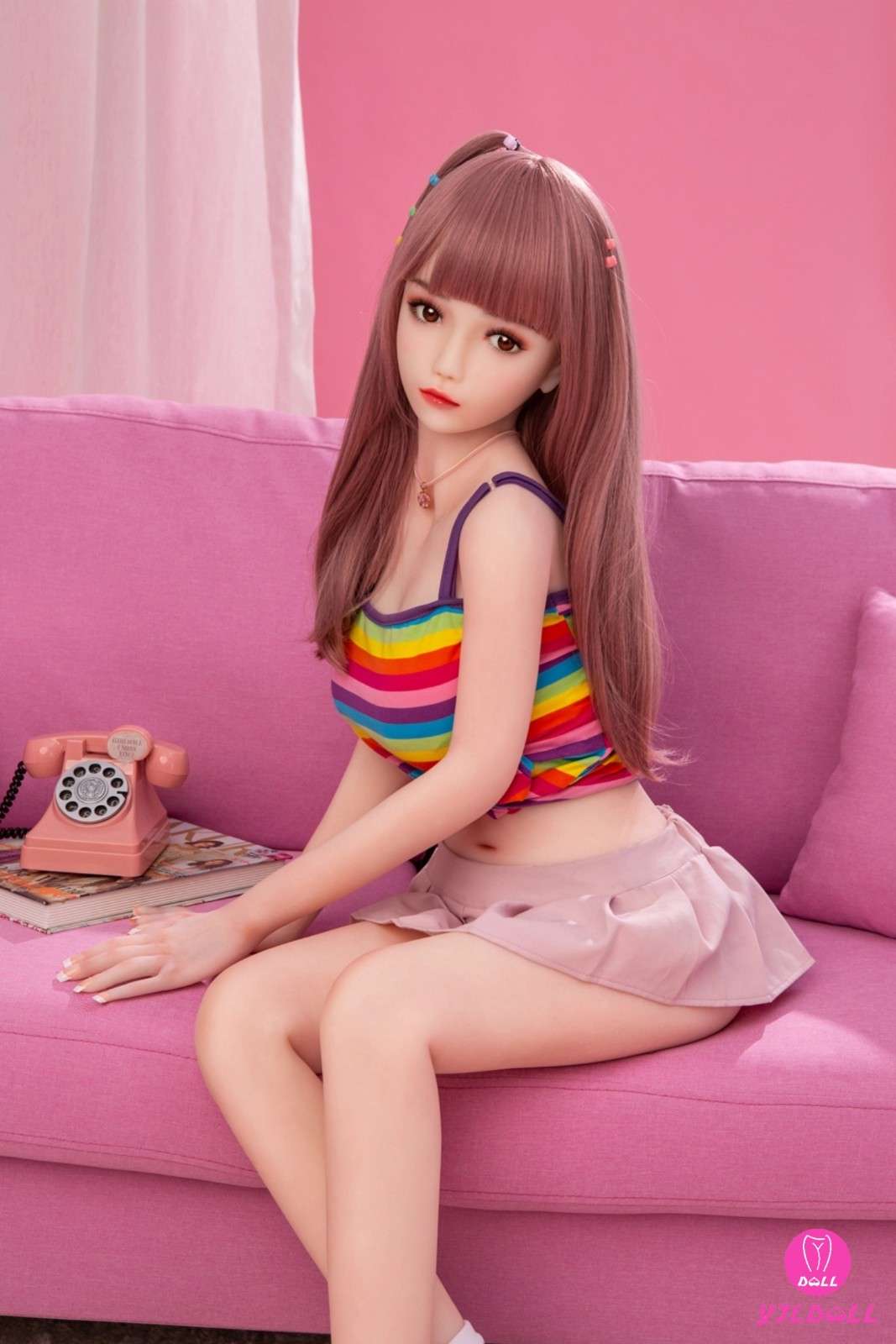 148cm (4ft8") Asian Pink Haired Hybrid Sex Doll - C-Cup - Bertha