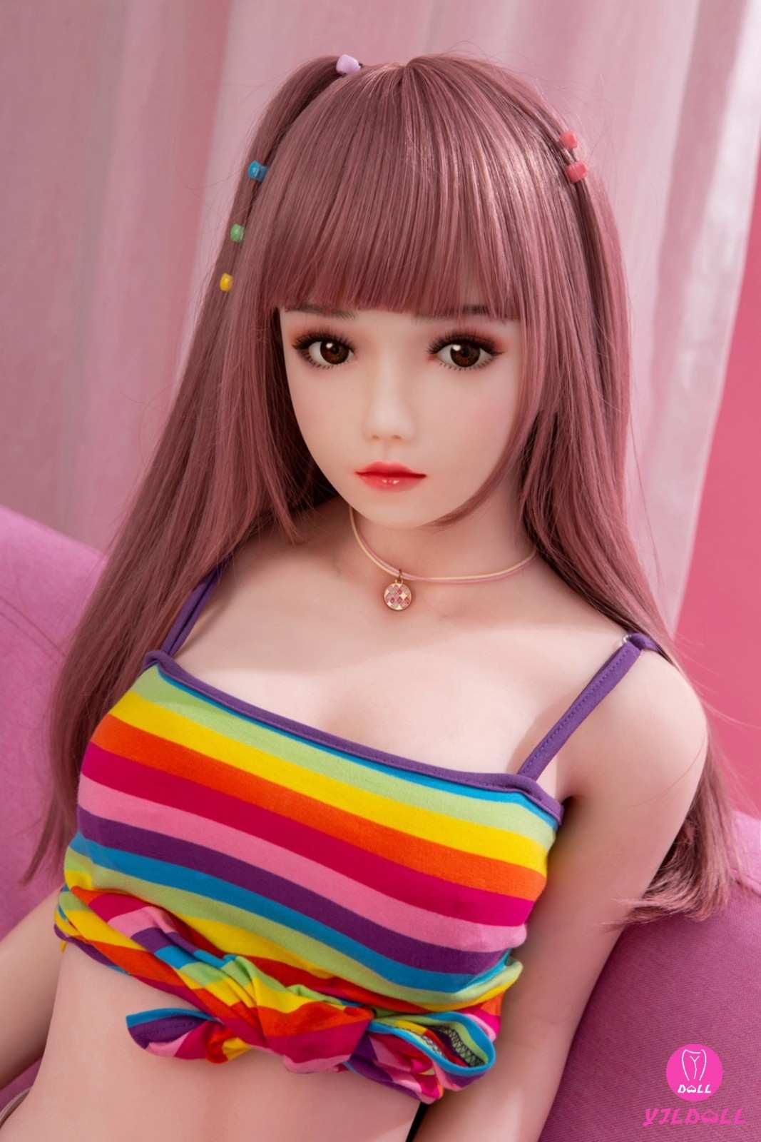 148cm (4ft8") Asian Pink Haired Hybrid Sex Doll - C-Cup - Bertha