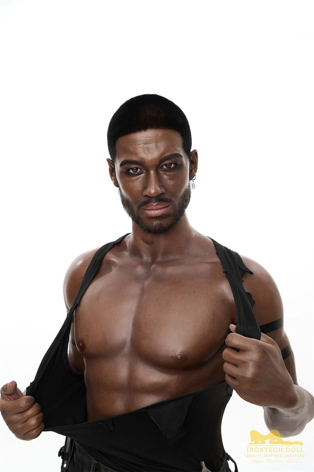 176cm (5ft7') Muscular Ebony Fantasy Silicone Male Sex Doll - Bill