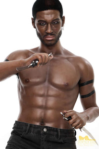 176cm (5ft7') Muscular Ebony Fantasy Silicone Male Sex Doll - Bill