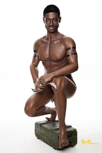 176cm (5ft7') Muscular Ebony Fantasy Silicone Male Sex Doll - Bill