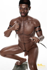 176cm (5ft7') Muscular Ebony Fantasy Silicone Male Sex Doll - Bill