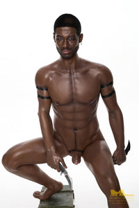176cm (5ft7') Muscular Ebony Fantasy Silicone Male Sex Doll - Bill