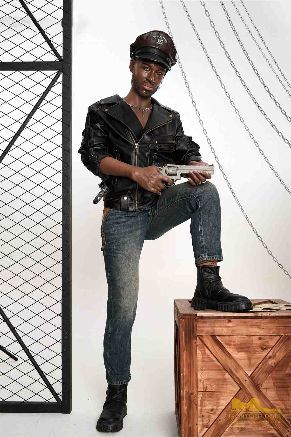 176cm (5ft7') Life Size Ebony Silicone Male Sex Doll - Bill