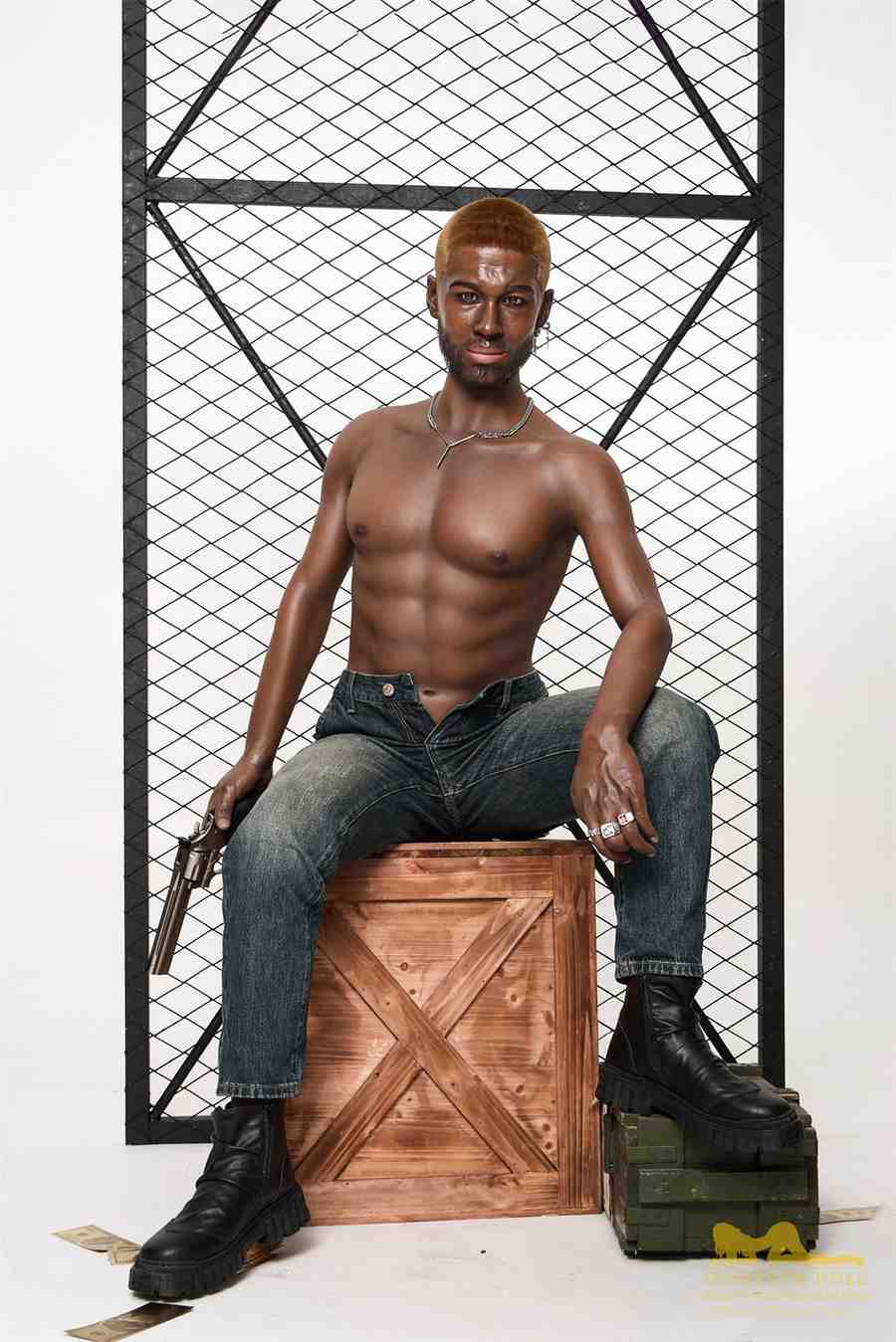 176cm (5ft7') Life Size Ebony Silicone Male Sex Doll - Bill