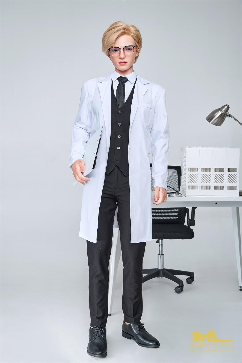170cm (5ft5") British Silicone Male Sex Doll – Golden-Haired Fantasy Doctor - Lucas