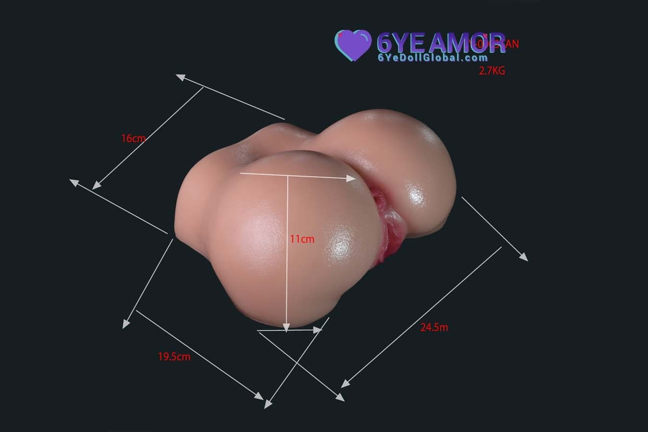 11cm (4.3") Round Butt with Plump Butt Hole Masturbator (Model# LY0003)