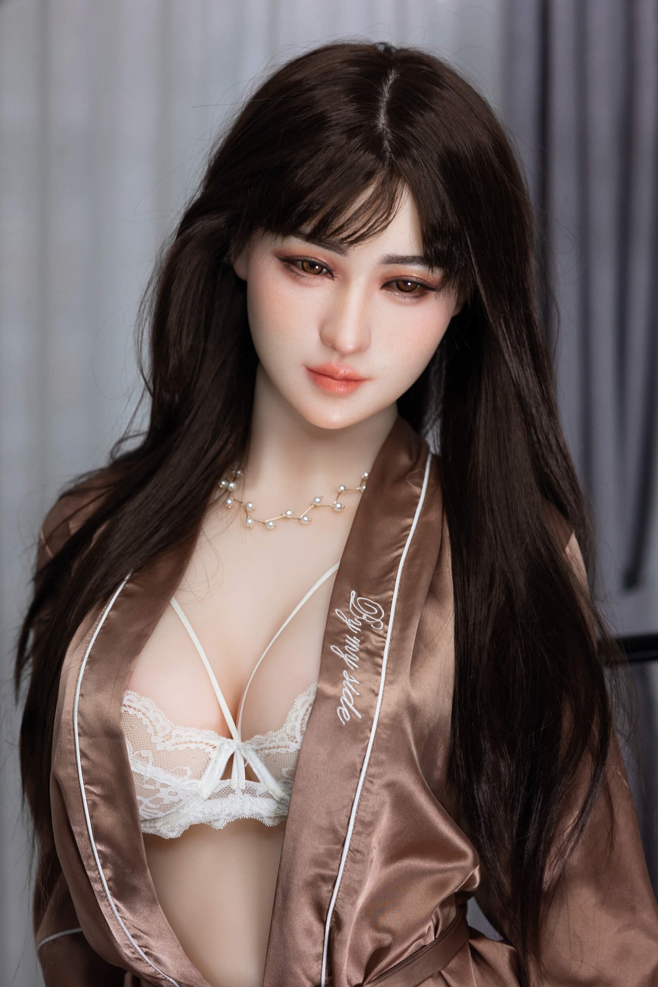 158cm (5ft1") Elegant Hybrid Sex Doll Head #01 with Implanted Hair - Olivia