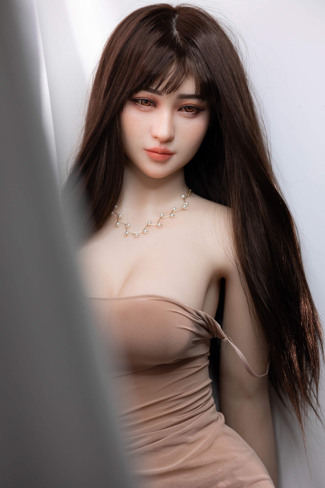158cm (5ft1") Elegant Hybrid Sex Doll Head #01 with Implanted Hair - Olivia