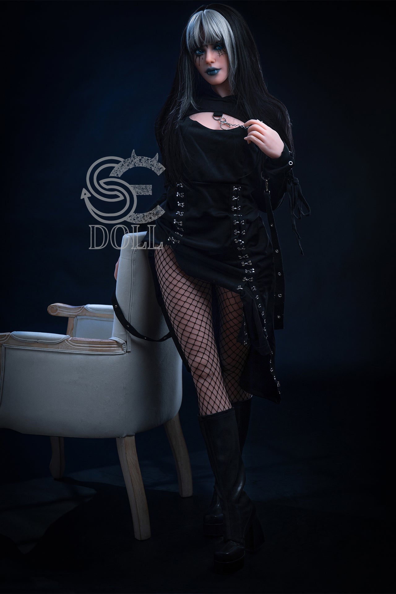 166cm (5ft4') (SED235) C-Cup Ready to Ship Gothic Vampire with Fixed Vagina – In Stock | US Only