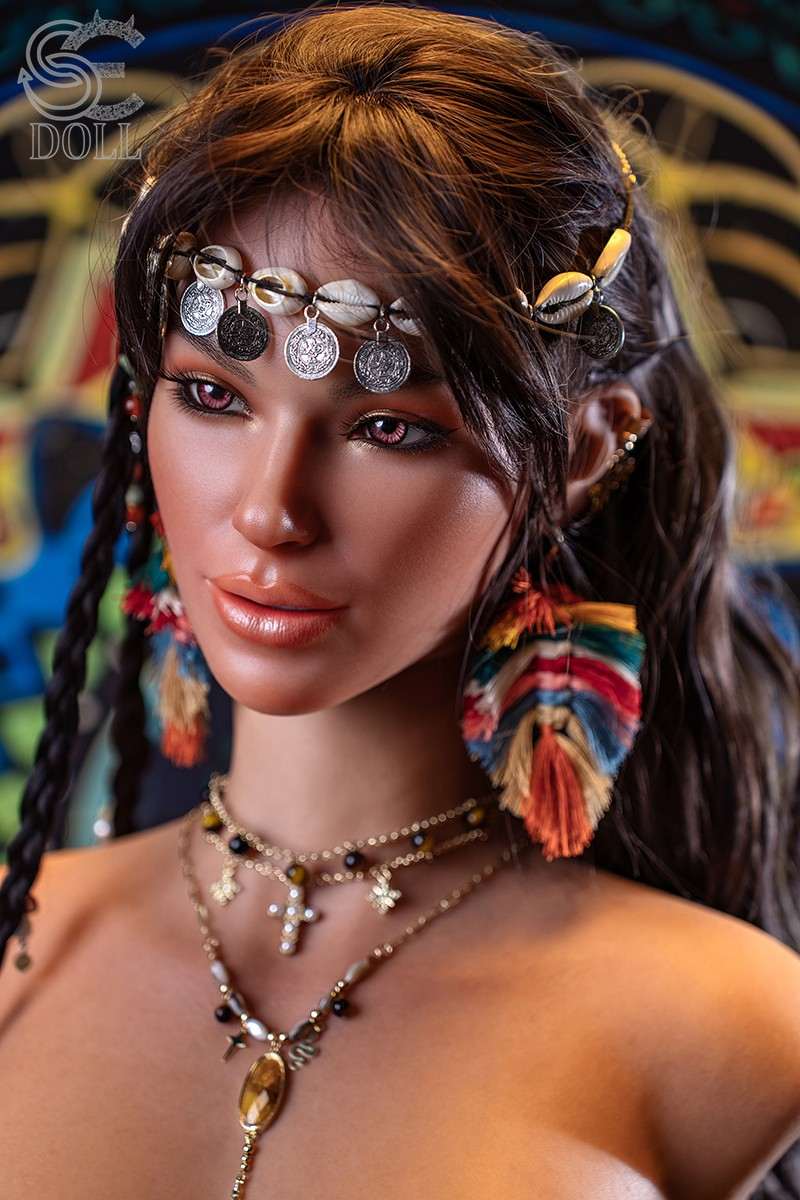 SE Dolls 111cm (3ft8") Indian Wheat Silicone Sex Doll Torso - G-Cup - Aria Knox