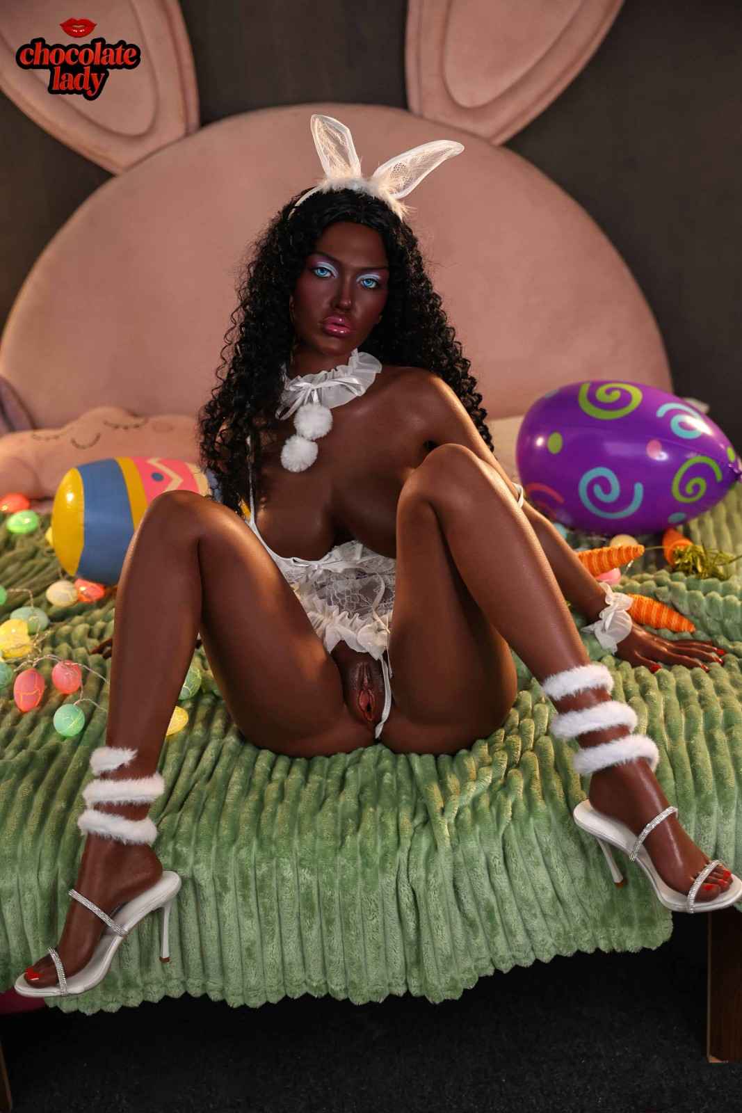 Chocolate Lady 159cm (5ft2") Ebony Silicone Sex Doll - B-Cup – Amy