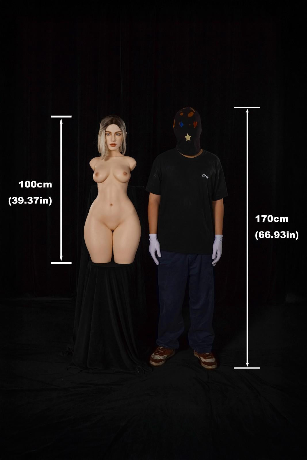 CLM 100cm (3ft2") Blonde Sexy Silicone Sex Doll Torso - E-cup - Eydis