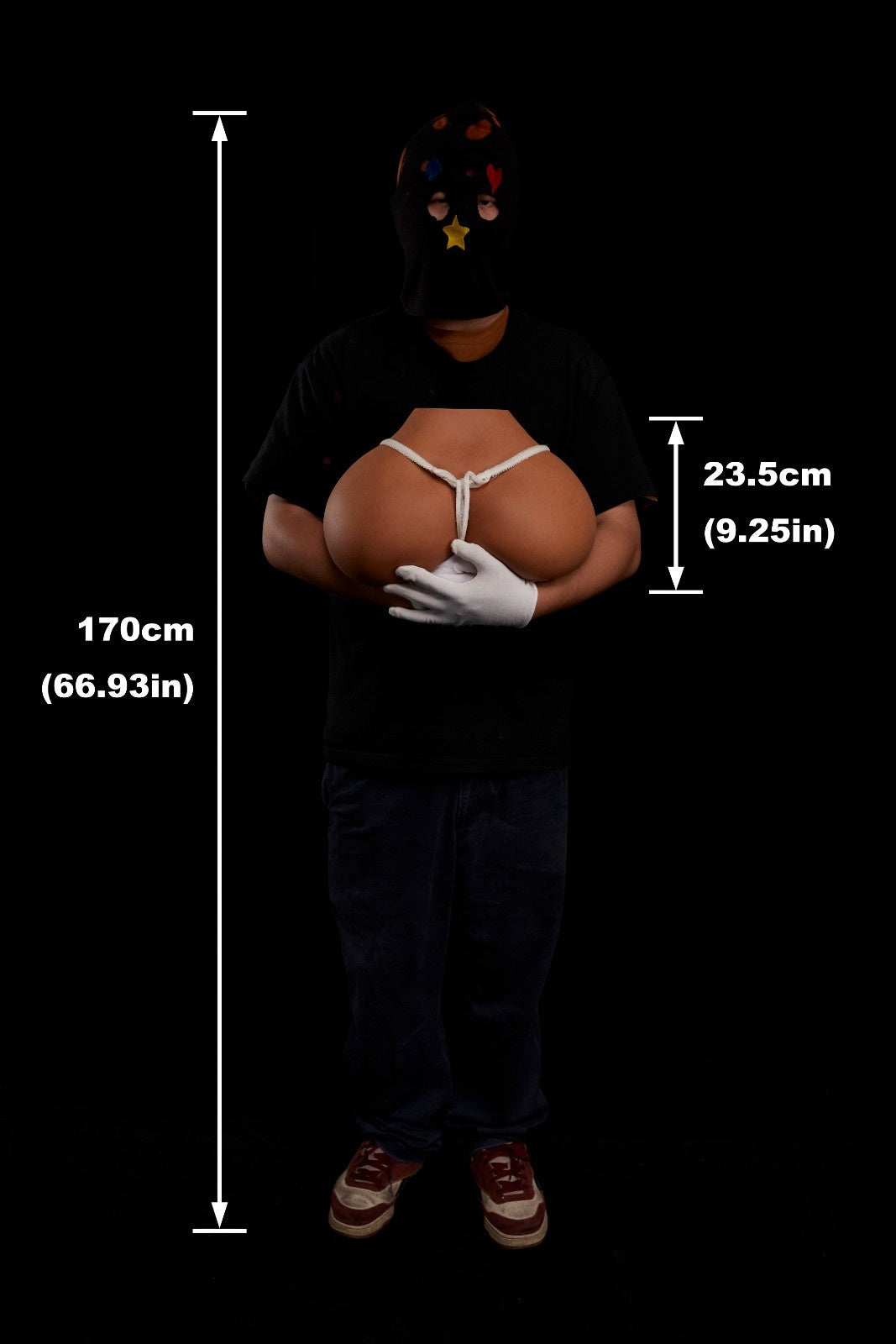 CLM 23.5cm (9.2") Big Butt RS-6 Cinnamon Skin Tone - Silicone Butt Torso - Climax Doll Pro