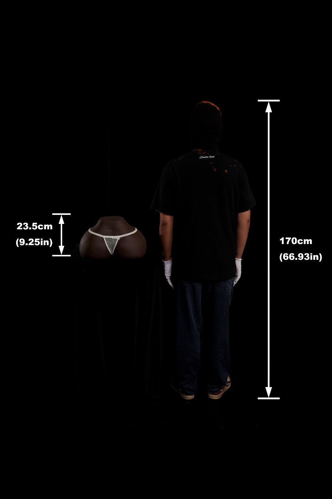 CLM 23.5cm (9.2") Big Butt RS-6 Cocoa Skin Tone - Silicone Sex Torso - Climax Doll Pro