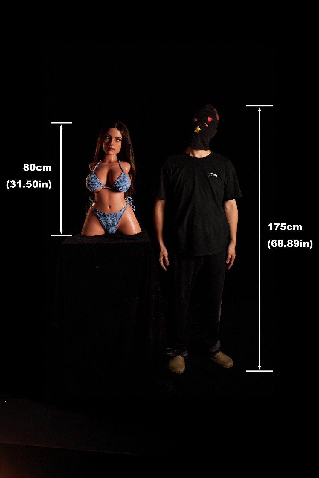 CLM 80cm (2ft6") Brunette Sexy Silicone Sex Doll Torso - G-cup - Eliza