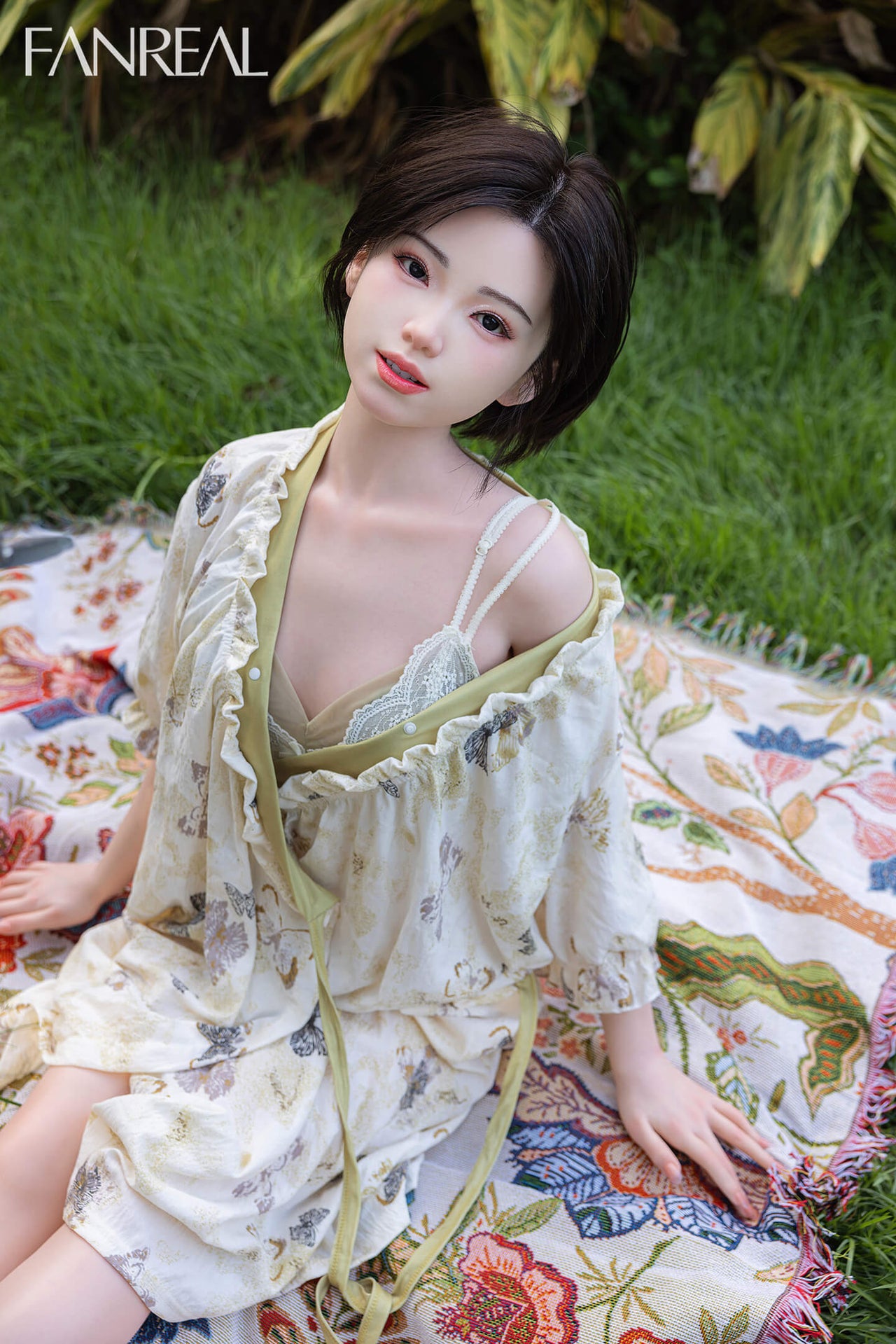 Fanreal 153cm (5ft0") Elegant & Beauty Short Hair Silicone Sex Doll with ROS Head - B-Cup - Molly