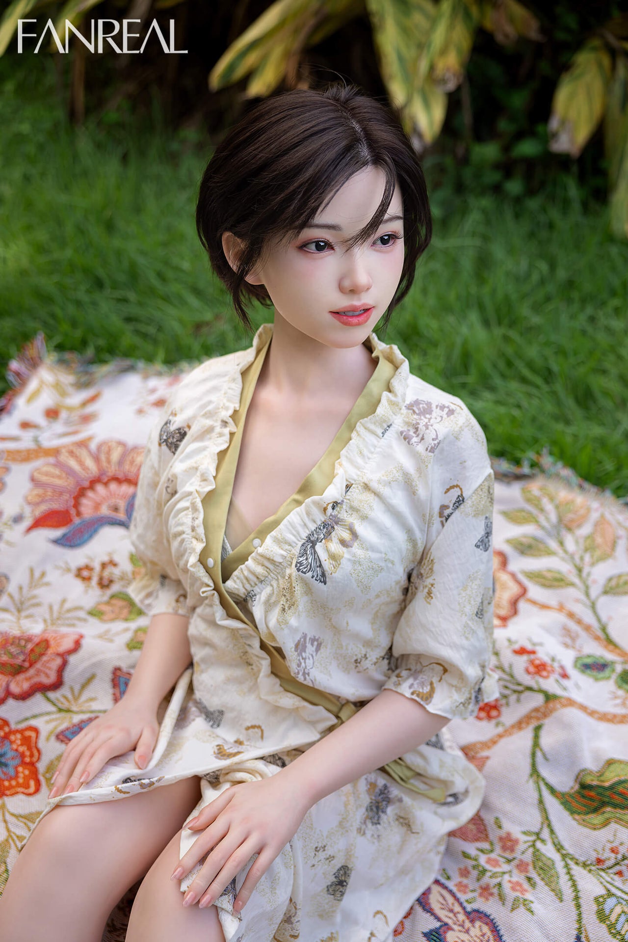 Fanreal 153cm (5ft0") Elegant & Beauty Short Hair Silicone Sex Doll with ROS Head - B-Cup - Molly