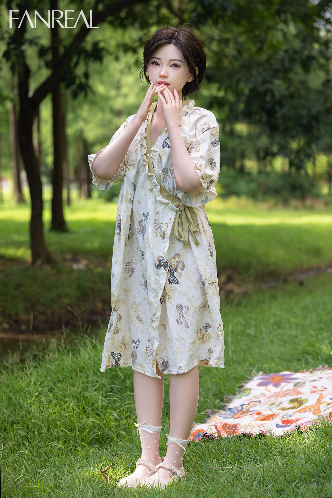 Fanreal 153cm (5ft0") Elegant & Beauty Short Hair Silicone Sex Doll with ROS Head - B-Cup - Molly