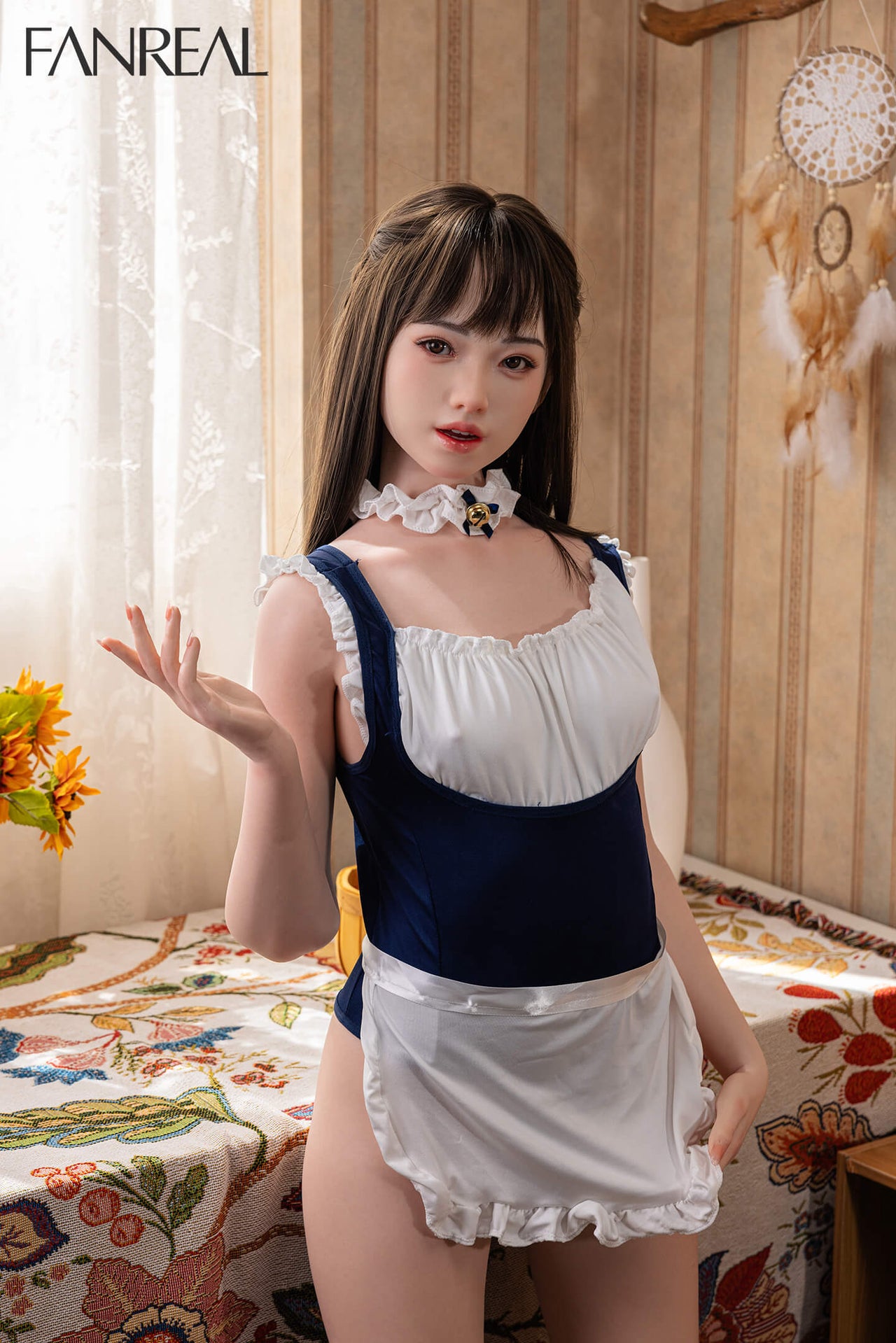 Fanreal 153cm (5ft0") Japanese Maid Silicone Sex Doll with ROS Head - B-Cup - Molly