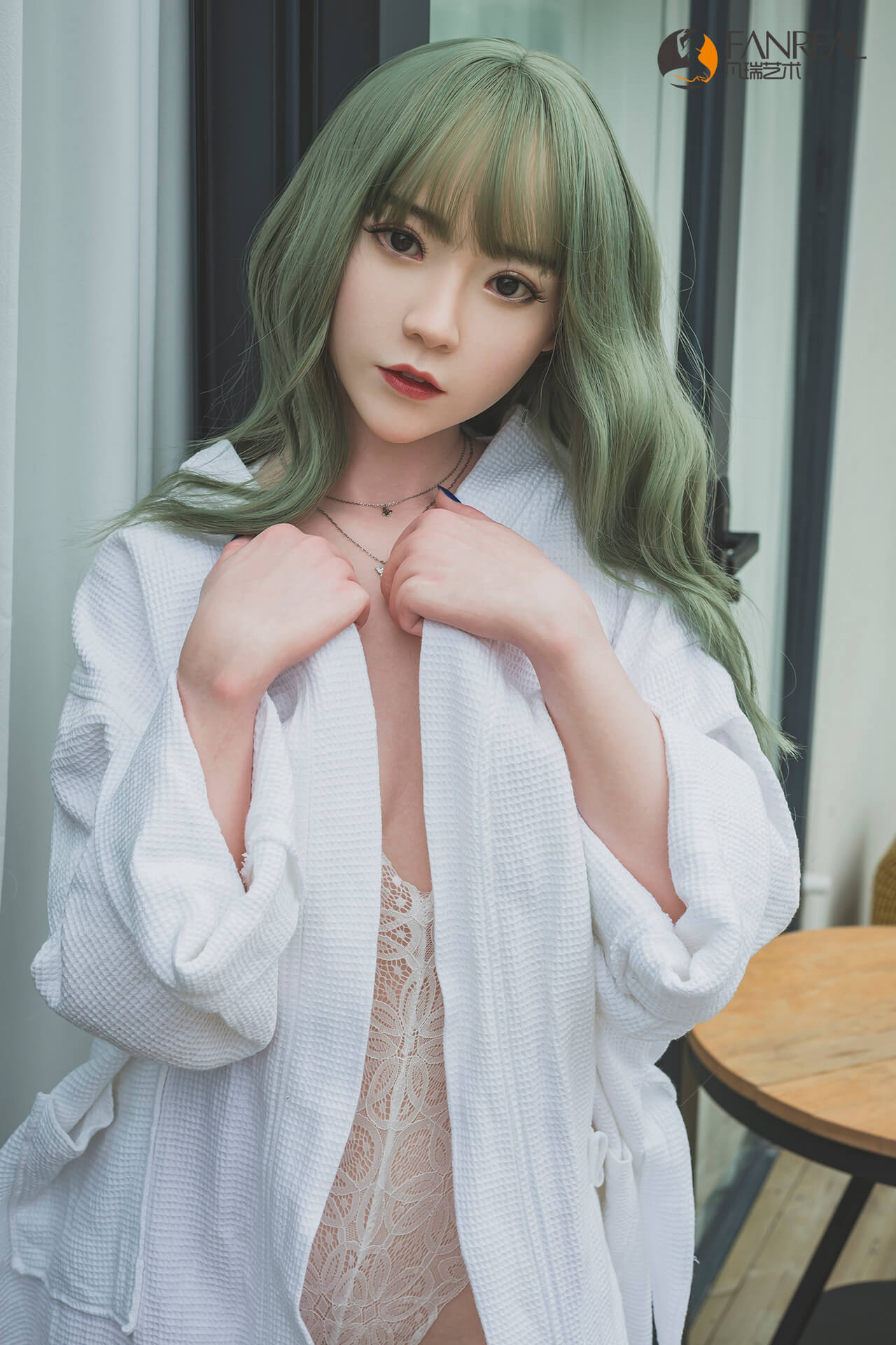 Fanreal 158cm (5ft1") Green Hair Silicone Sex Doll - B-Cup - Qian
