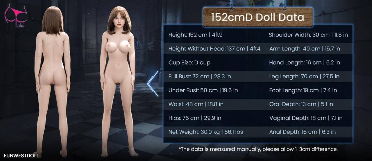 FunWest Doll 152cm (4ft9') D-Cup Slim Asian TPE Sex Doll – Tender Pool Girl Fantasy [EU Stock] - Lily