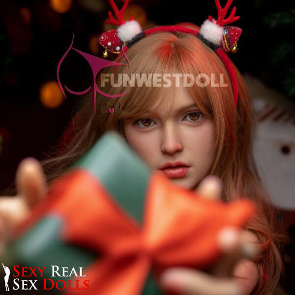 155cm (5ft1') F-Cup Blonde TPE Sex Doll in Elegant Red Lingerie [In Stock USA] - Bella, FunWest Doll, , Sexy Real Sex Dolls