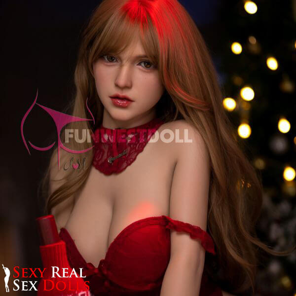 155cm (5ft1') F-Cup Blonde TPE Sex Doll in Elegant Red Lingerie [In Stock USA] - Bella, FunWest Doll, , Sexy Real Sex Dolls