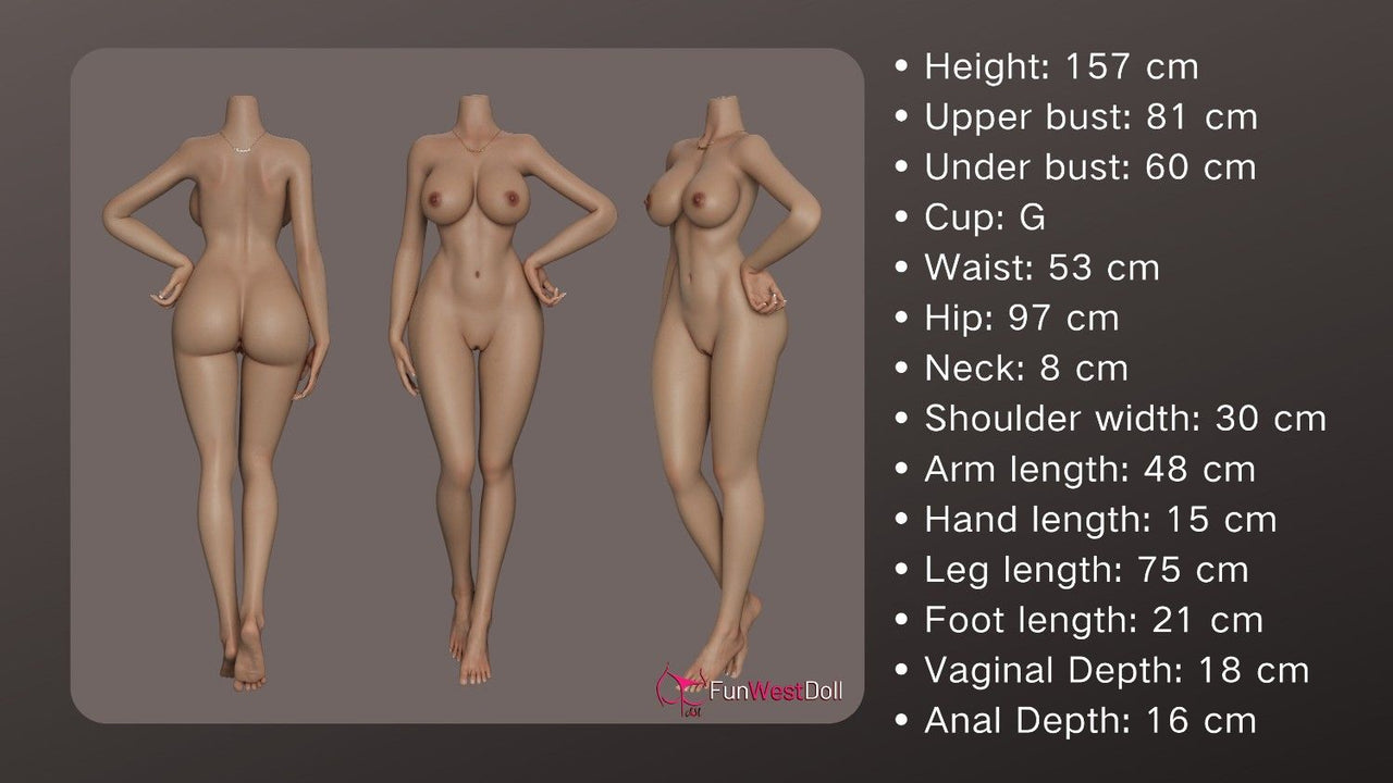 FunWest Doll 157cm (5f2') G-Cup Lady in Red Silicone Sex Doll - Rose