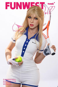 FunWest Doll 157cm (5ft2') C-Cup Tennis Player TPE Sex Doll with Small Boobs - Elina