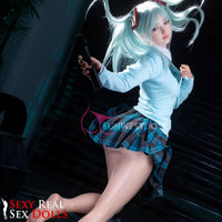 159cm (5ft2') A-Cup Anime Cosplay Silicone Sex Doll - Sky Blue Hair [In Stock USA] - Amy, FunWest Doll, , Sexy Real Sex Dolls