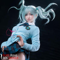 159cm (5ft2') A-Cup Anime Cosplay Silicone Sex Doll - Sky Blue Hair [In Stock USA] - Amy, FunWest Doll, , Sexy Real Sex Dolls