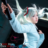 159cm (5ft2') A-Cup Anime Cosplay Silicone Sex Doll - Sky Blue Hair [In Stock USA] - Amy, FunWest Doll, , Sexy Real Sex Dolls