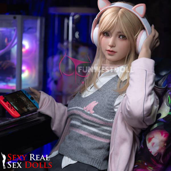 159cm (5ft2') A-Cup Blonde Gamer TPE Sex Doll – Exquisite Asian [In Stock USA] - Alice, FunWest Doll, , Sexy Real Sex Dolls