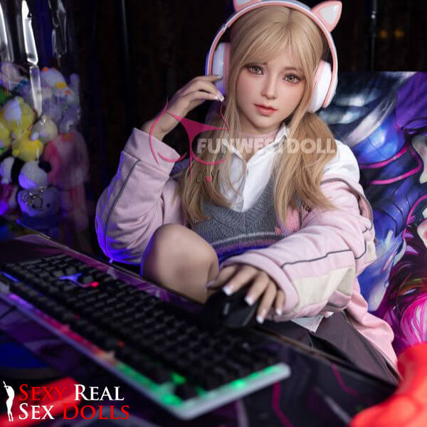 159cm (5ft2') A-Cup Blonde Gamer TPE Sex Doll – Exquisite Asian [In Stock USA] - Alice, FunWest Doll, , Sexy Real Sex Dolls