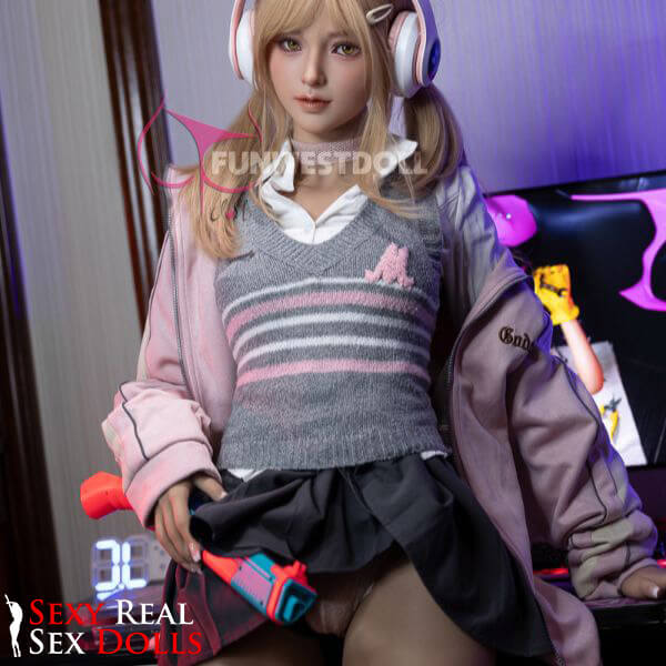 159cm (5ft2') A-Cup Blonde Gamer TPE Sex Doll – Exquisite Asian [In Stock USA] - Alice, FunWest Doll, , Sexy Real Sex Dolls